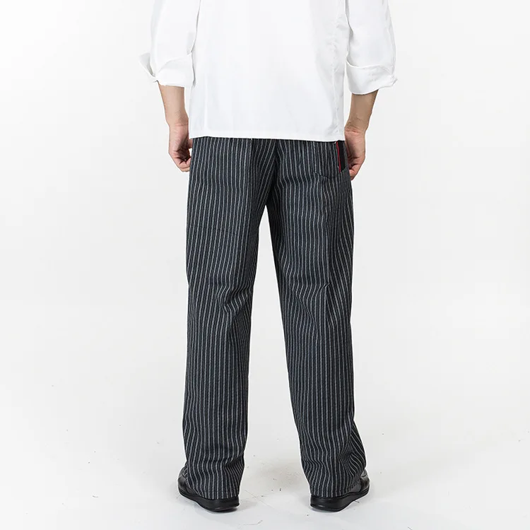 

2017New Arrival Chef Uniform Restaurant Pants Kitchen Trouser Chef Pants Elastic Waist Bottoms Food Service Pants Mens Work Wear