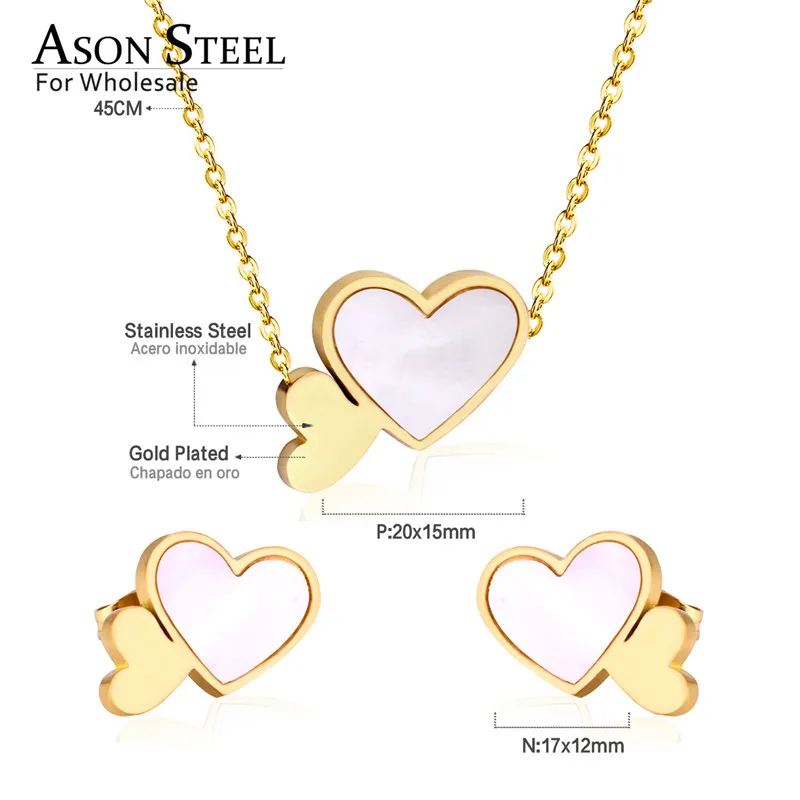 ASON Сталь Bijoux (украшения своими руками) Женский Свадебный комплект в форме сердца