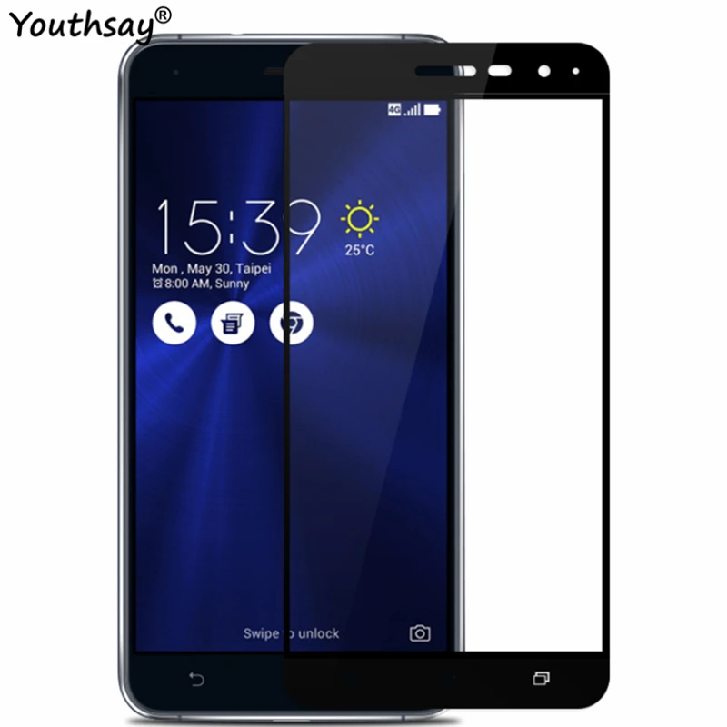 Protector de pantalla de vidrio templado para ASUS Zenfone 3, vidrio templado completo para ASUS Zenfone 3 ZE520KL, pel&iacute;cula de vidrio para ASUS ZE520KL, 2 uds.-0