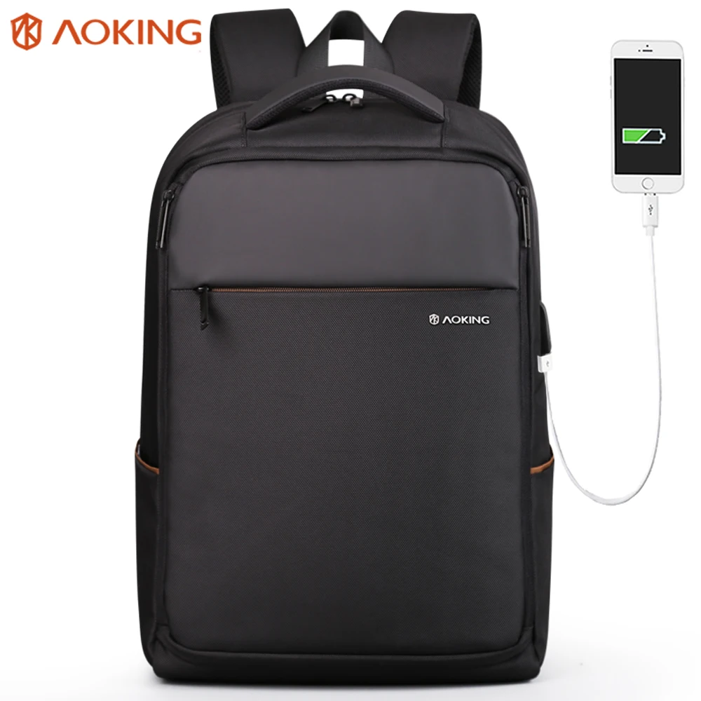 Aoking USB зарядка деловой дорожный рюкзак мужской кожаный для 15 6 &quotноутбука