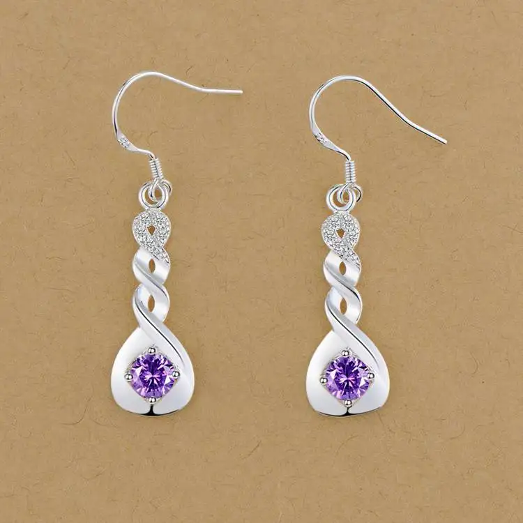 Серьги с серебряным покрытием модные женские Украшения AAA CZ опт WE 079|womens earings