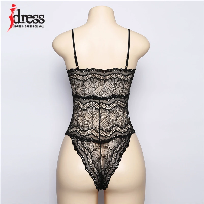 Женское обтягивающее боди из латекса IDress сексуальный кружевной комбинезон на