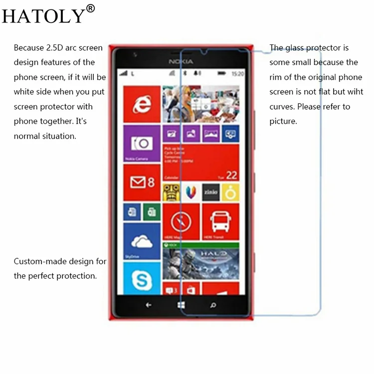 Закаленное стекло HATOLY для Nokia Lumia 1520 2 шт. ультратонкая Защитная пленка | Мобильные
