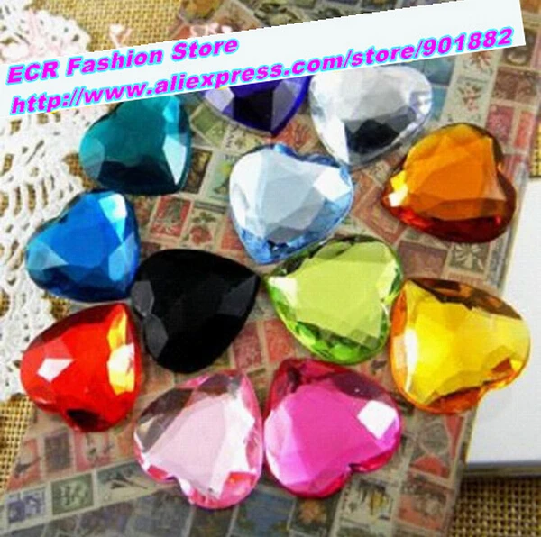 

10,000pcs/Bag 4mm Heart Shape Flat Back Acrylic rhinestones,Acrylic Plastic 3D Nail Art / Garment Rhinestone