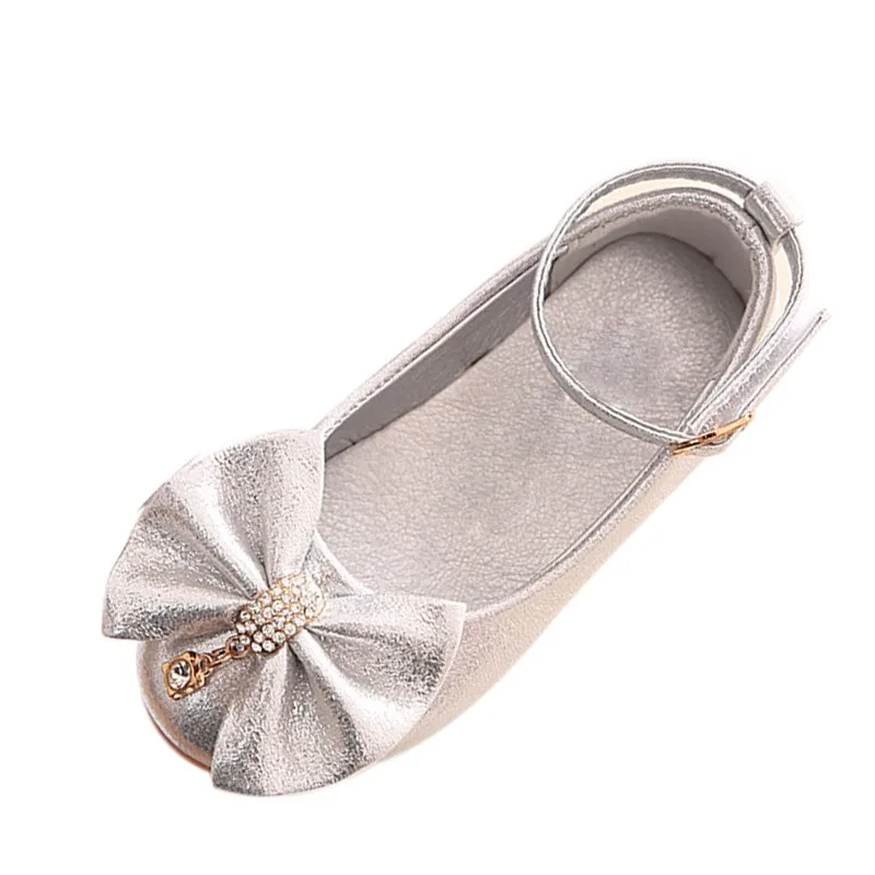 

Spring Summer Baby Girls Flat Shoes Single Shoes Artificial PU Bright Leather Princess Shoes Children Bow Shoes Children's Flats