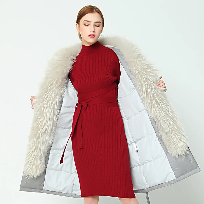 OFTBUY 2019 зимняя куртка женская длинная Парка черная верхняя одежда парки