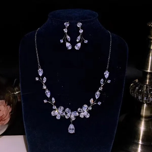 Модные дизайнерские Медь Jewelry 3A кубического циркония праздничный комплект |
