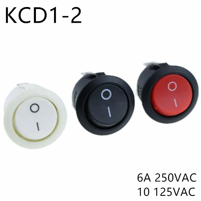 KCD1 105 AC 6A 10A 250V On Off клавишный переключатель черный 2 контактный выключатель