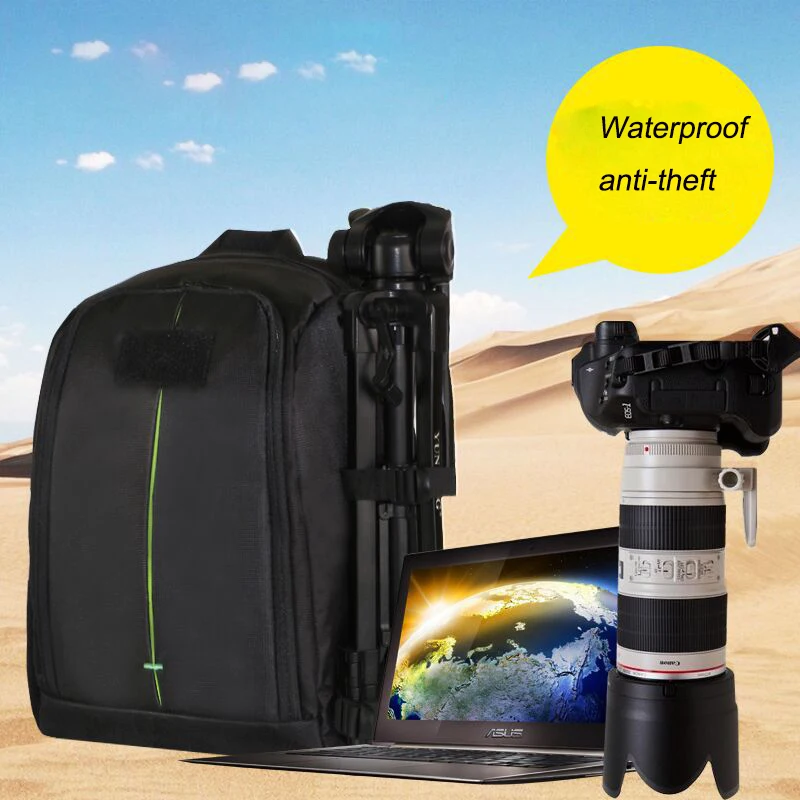 Водостойкий DSLR рюкзак для камеры сумка видеосъемки Противоударная фотография
