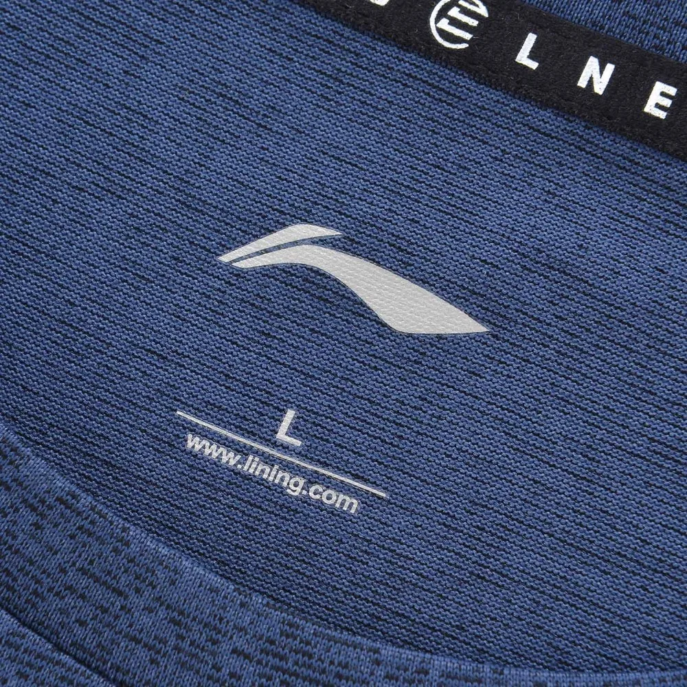 Мужские тренировочные футболки Li Ning из 100% полиэстера дышащая Спортивная