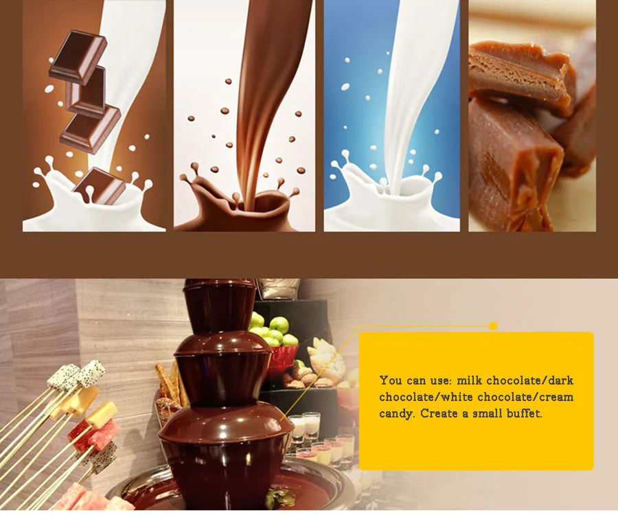 4-слойная самодельная машина для шоколадного фонтана водопад горячий горшок