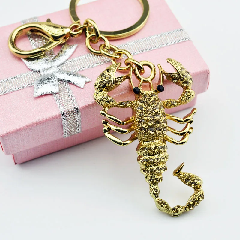 Мода скорпион металлический кулон Кристалл Шарм кошелек автомобильный брелок