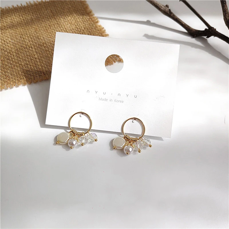 Женские серьги-гвоздики с жемчугом GWACC корейские в современном