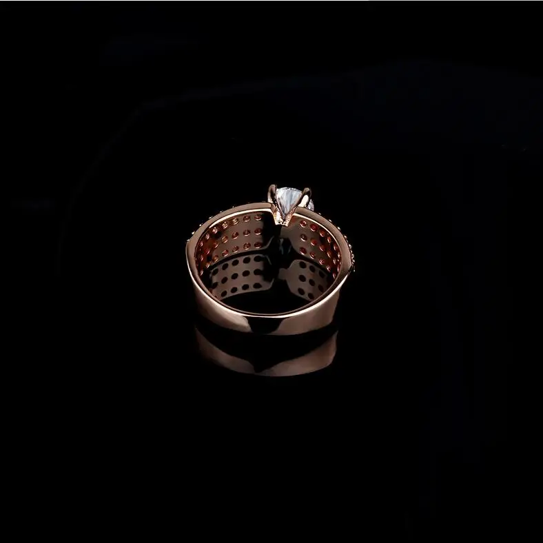 LZX модный Кристальное украшение обручальное кольцо для мужчин белый/розовое