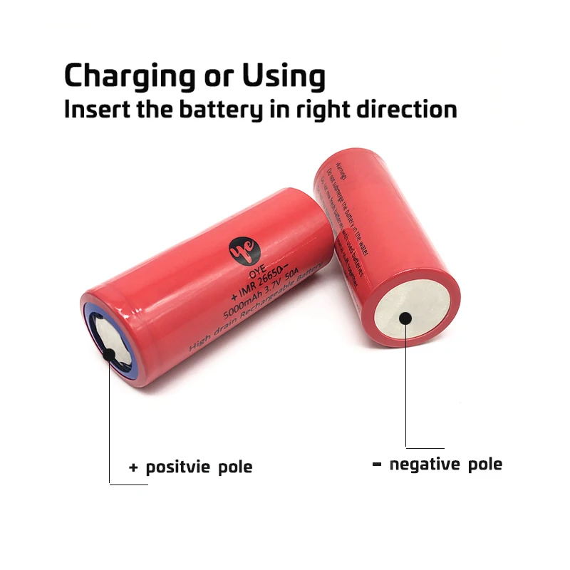 26650 5000 mah литиевая батарея 3 7 V высокой емкости mAh 26650-50A литий-ионная аккумуляторная