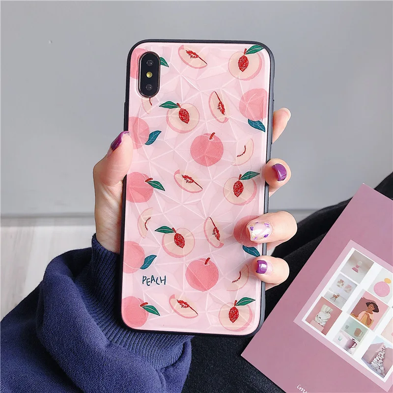 Клубника любовь чехол для iPhone X XS Max XR Мягкие TPU 7 8 6 6s плюс Встроенная Алмазный