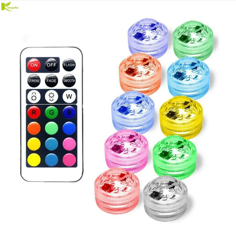 Водонепроницаемый погружной светодиодный RGB светильник на батарейках подводный