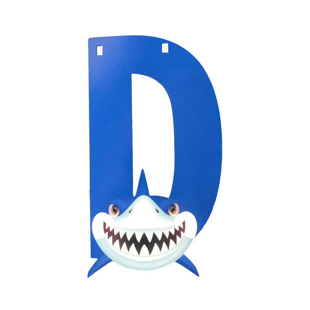 Голубая акула день рождения баннер морской океан фотообои украшение для детей