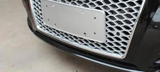 all silver with logo A7 RS7 стиль Эмблема Логотип передний сотовый бампер сетка решетка для Audi A7 RS7 S7 2012 - Цвет: all silver with logo