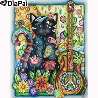 diapai diamond painting 5d diy 100 full squareround drill cat flower key diamond embroidery cross stitch 3d decor a23692