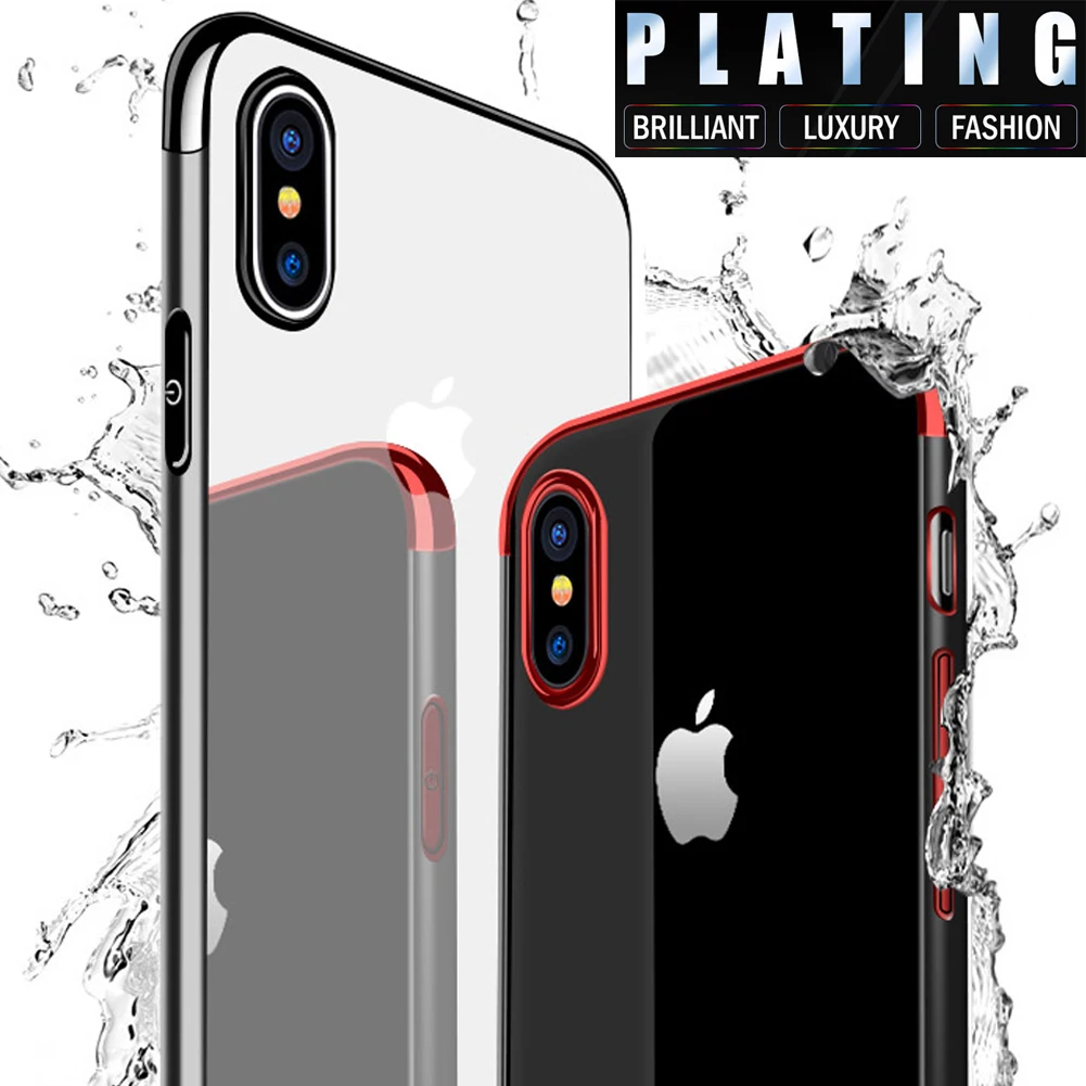 MAYROUND Гибридный прозрачный чехол для iPhone X 10 8 7 6S Plus блестящий ультра тонкий