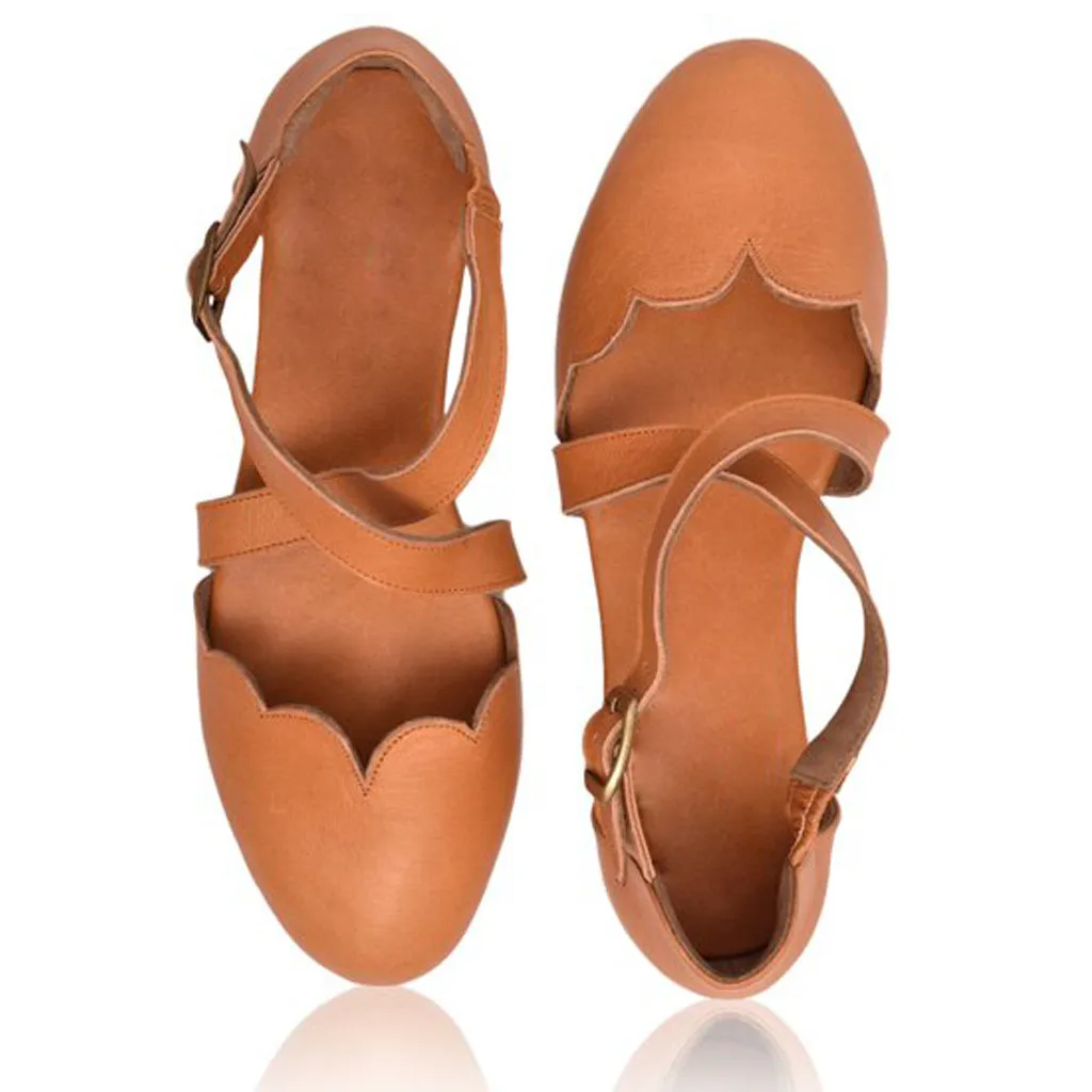 Женские босоножки в горошек SAGACE черные повседневные пляжные на плоской подошве с