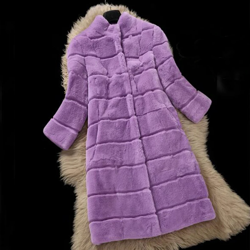 New Top Selling Real Price Natural Fur Coat Women Rabbit Jacket with sheared stand collar wsr466 | Женская одежда