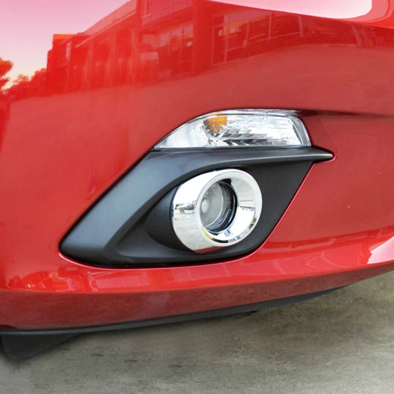 Для Mazda 3 Axela M3 хромированный передний противотуманный светильник, накладка на противотуманный светильник, бампер, украшение, формовочное кольцо, автомобильный Стайлинг, 2 шт
