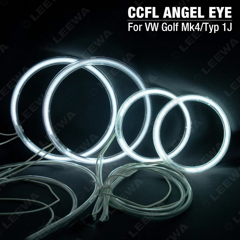 LEEWA 2X94MM 2X126MM Car DRL CCFL Angel Eyes Light Halo Rings Kits For Volkswagen Golf 5 Styling Headlight White #4850 | Автомобили и