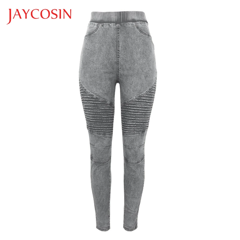 JAYCOSIN джинсы стрейч с высокой талией женские леггинсы обтягивающие штаны для