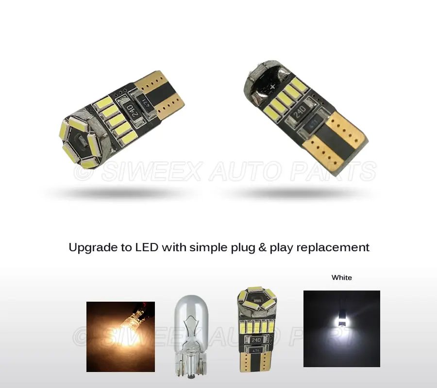 

New 4pcs 15 SMD T10 W5W LED Light 3014 Car Side Marker Light Lamp Canbus Wedge No Error Interior Bulbs