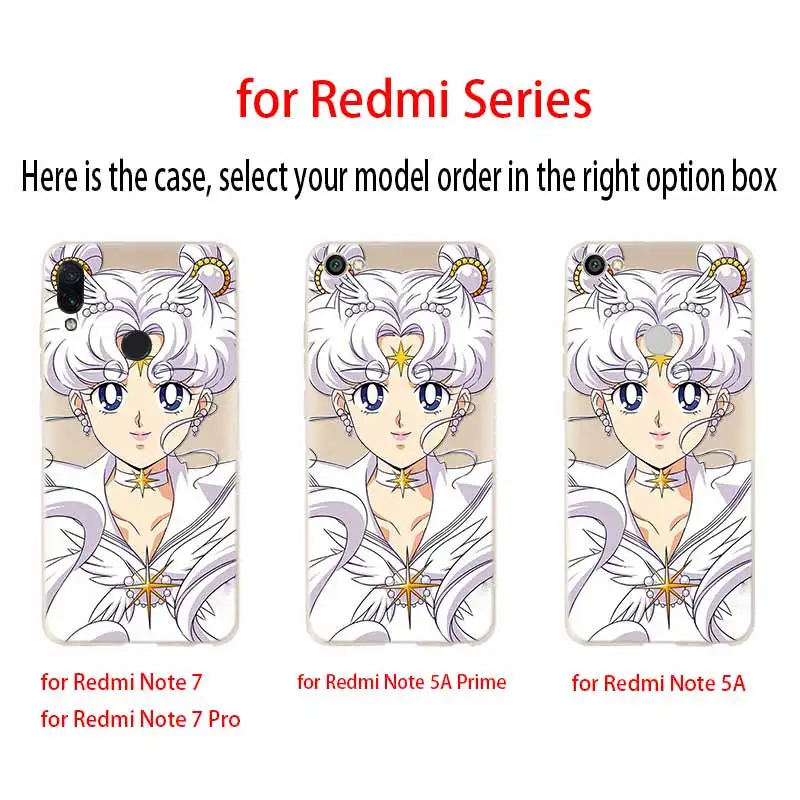 Милый мягкий чехол с Сейлор Мун fanart для Xiaomi Redmi 9A 8A 7A Note 10 9 8 7 Pro Max 10S 9S 8T роскошный
