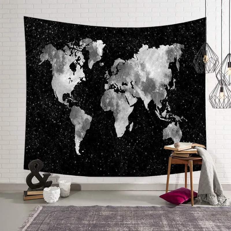 T 3D Digital Printed Polyester Tapestry Geometric Abstraction World Map Background Tablecloth Beautiful Yoga Mat Wall Decoration | Дом и сад