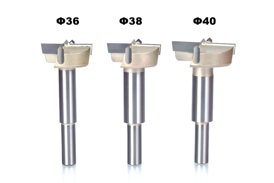 HUHAO 1pcs 12mm-80mm Forstner tips Woodworking tools Hole Saw Cutter Hinge Boring drill bits Round Shank Tungsten Carbide Cutter