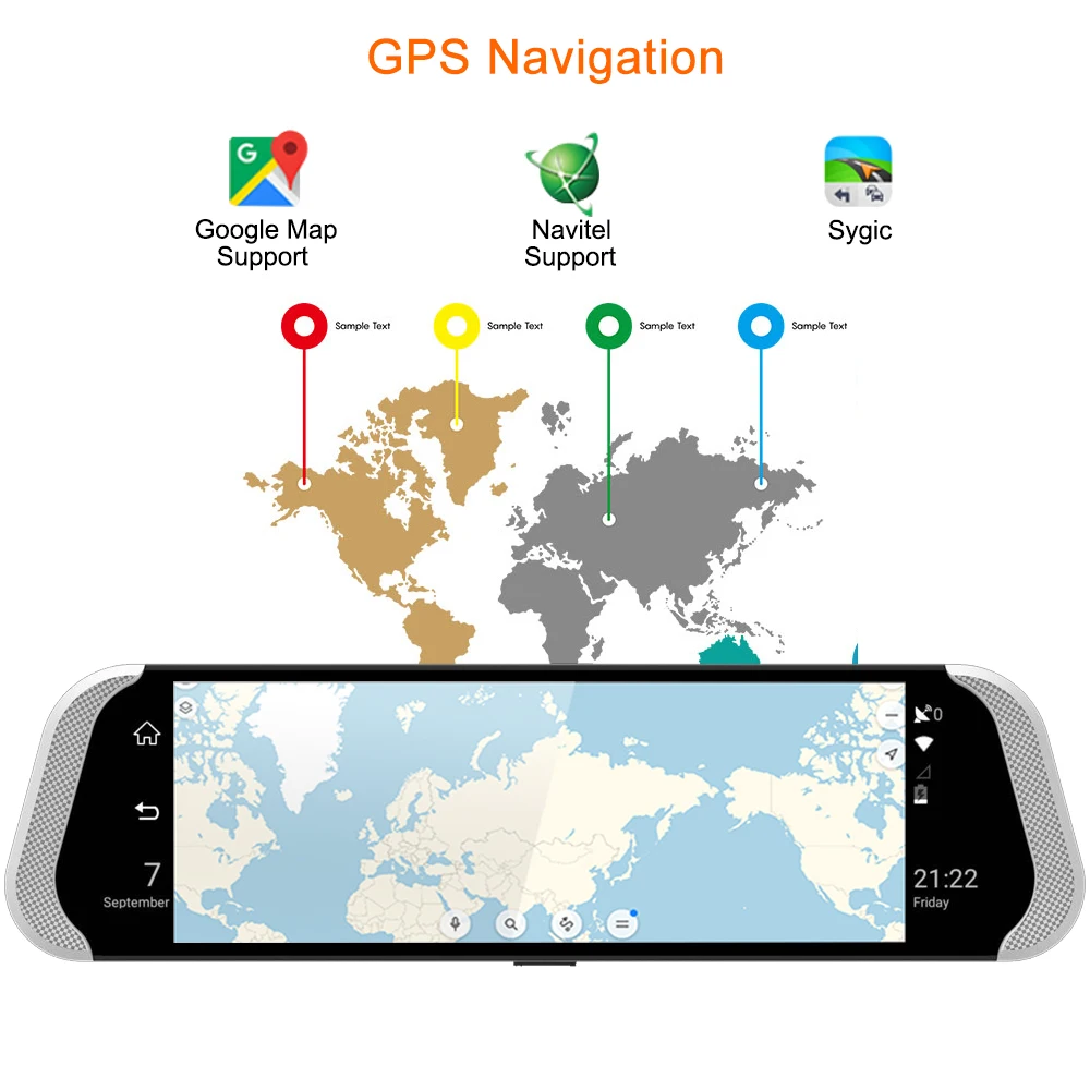 Bluavido 1" ips Автомобильное зеркало заднего вида DVR 4G Android gps навигация ADAS FHD 1080P видео рекордер камера WiFi удаленный мониторинг