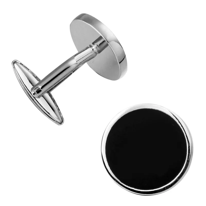 High Quality French enamel round black Cufflink For Mens Shirt Brand suit Cuff Buttons Top sale Links Jewelry | Украшения и