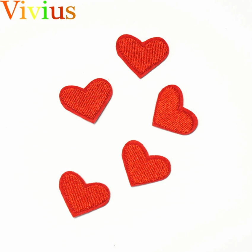Lot of 5 Little Red Hearts Patch Embroidered Iron On Patches Fabric Sewing Applique for Jacket Clothes Badge DIY Apparel | Дом и сад