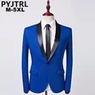 Пиджак PYJTRL мужской с воротником-шалью, Модный Блейзер Королевского синего цвета, облегающий пиджак в повседневном и деловом стиле, на свадьбу