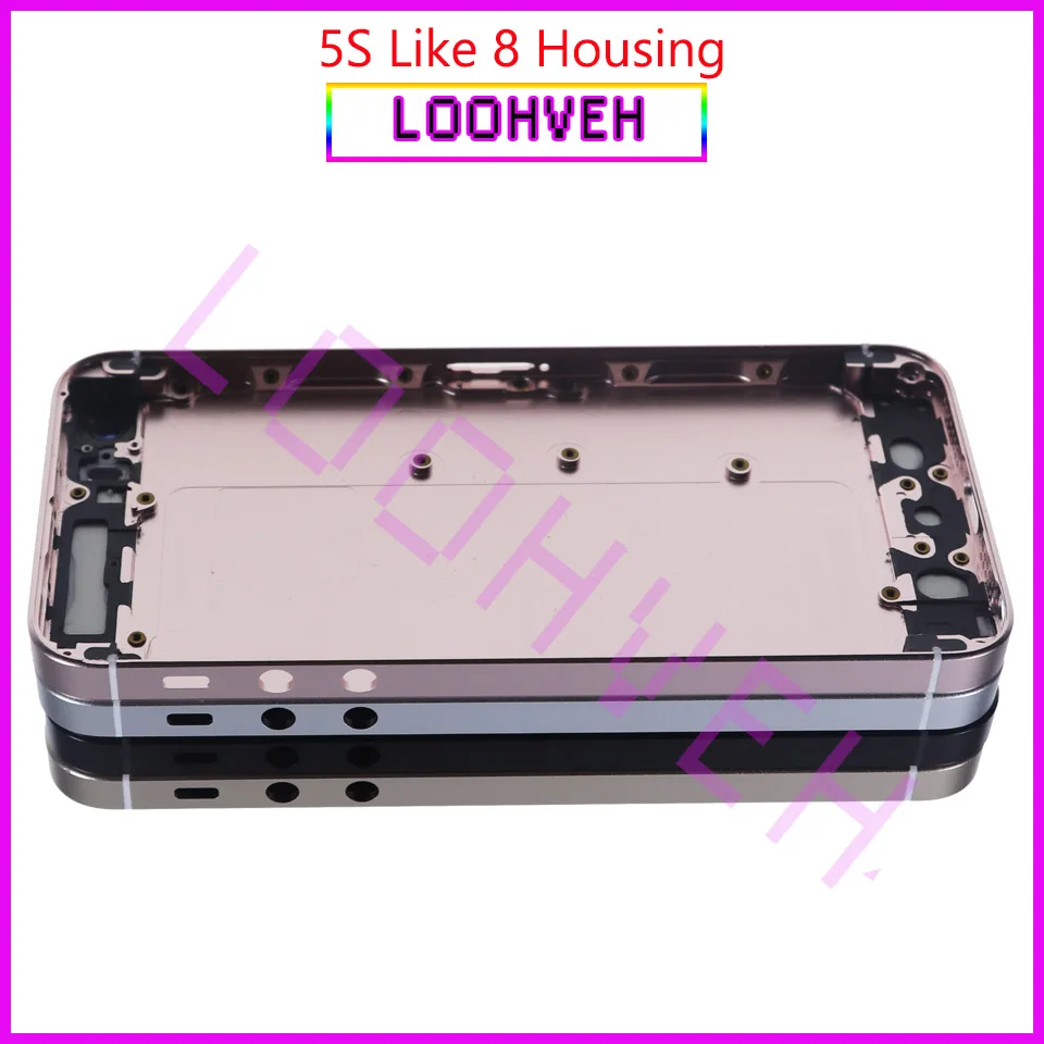 Для IPhone 5 5G или 5S и SE как 8 sty корпус крышка батареи дверь задняя крышка корпуса рамка задняя крышка+ батарея наклейка чехол