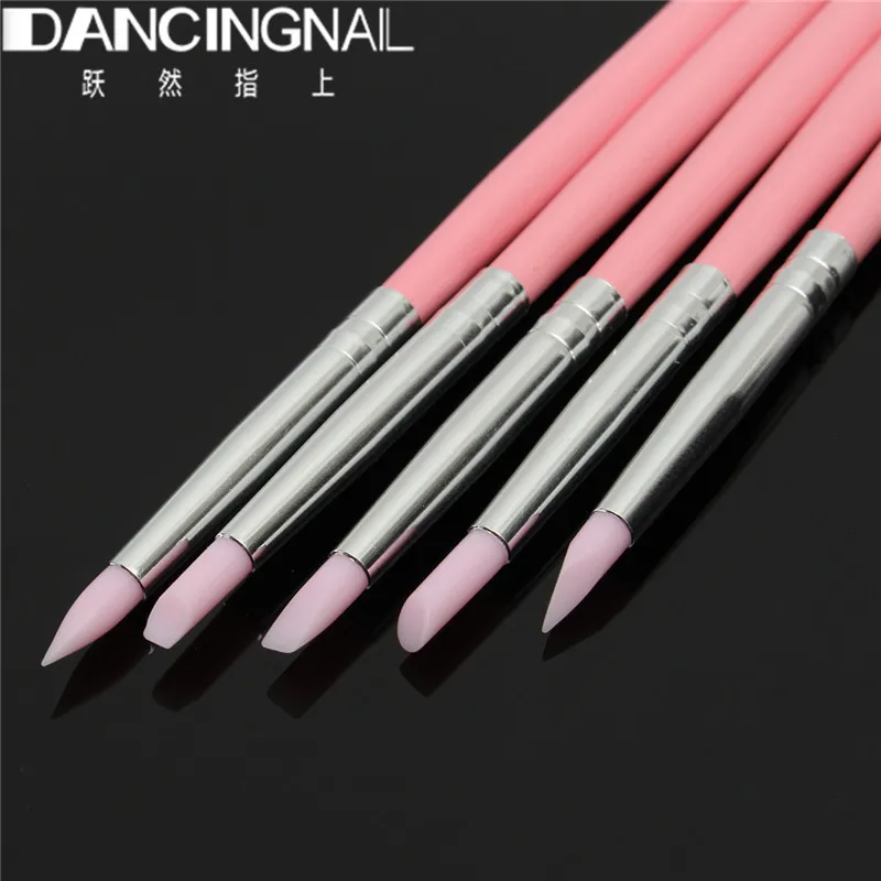 5 шт./компл. силиконовая мягкая ручка для рисования ногтей УФ гель резная дизайна