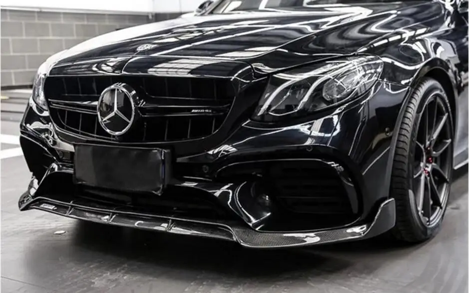 Углеродное волокно передний бампер для губ Авто диффузор боковые юбки benz E class W213