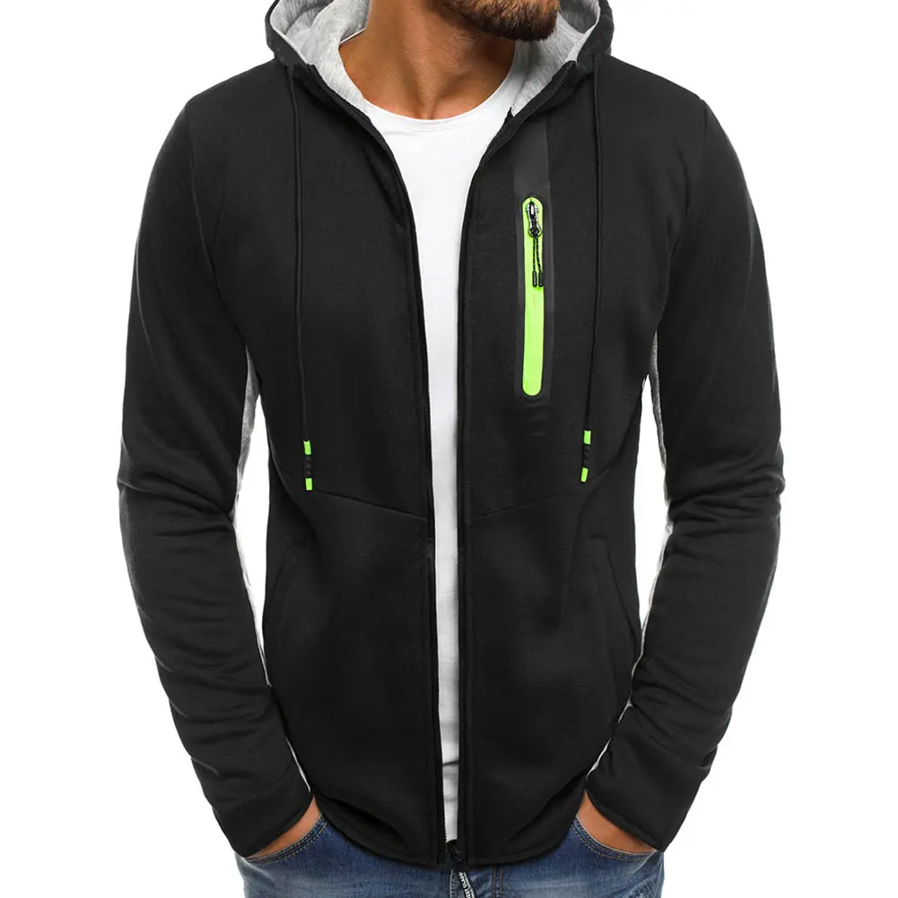 Новые мужские осенние Повседневный свитер с капюшоном на молнии длинными