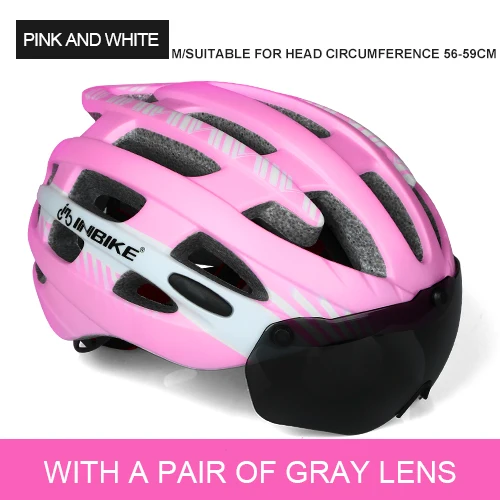 Pink INBIKE велосипедный шлем Сверхлегкий велосипедный шлем для мужчин горная дорога для женщин MTB Casco Ciclismo MX-3 ветрозащитные очки велосипедный шлем - Цвет: Pink