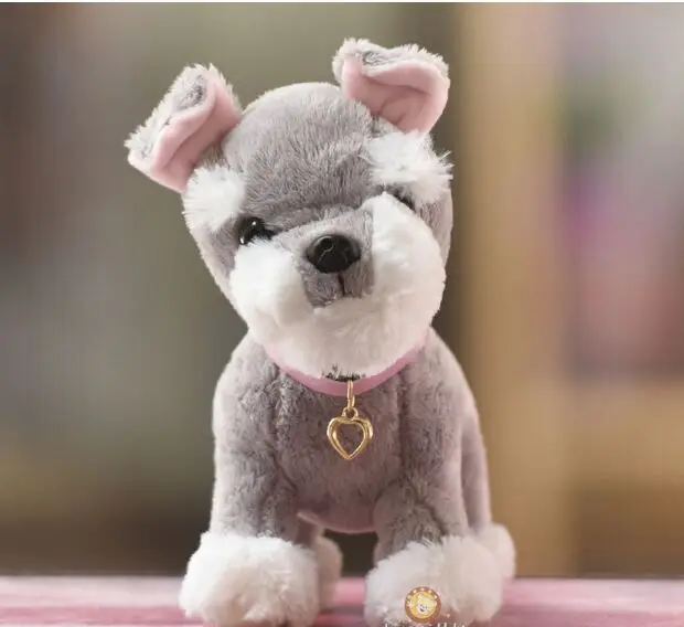 

cute plush gray dog toy new small dog doll gift about 18cm