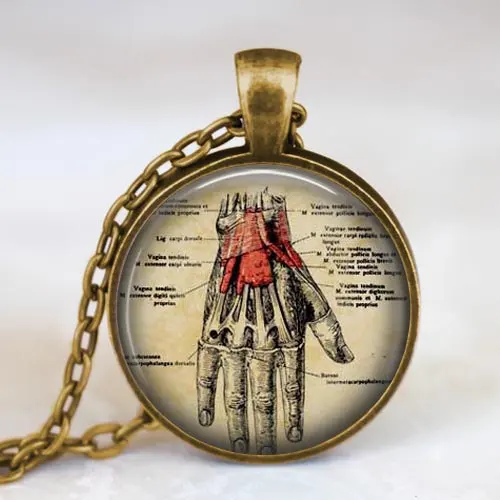 Кулон для анатомии руки ожерелье кулон с изображением костей рук студент