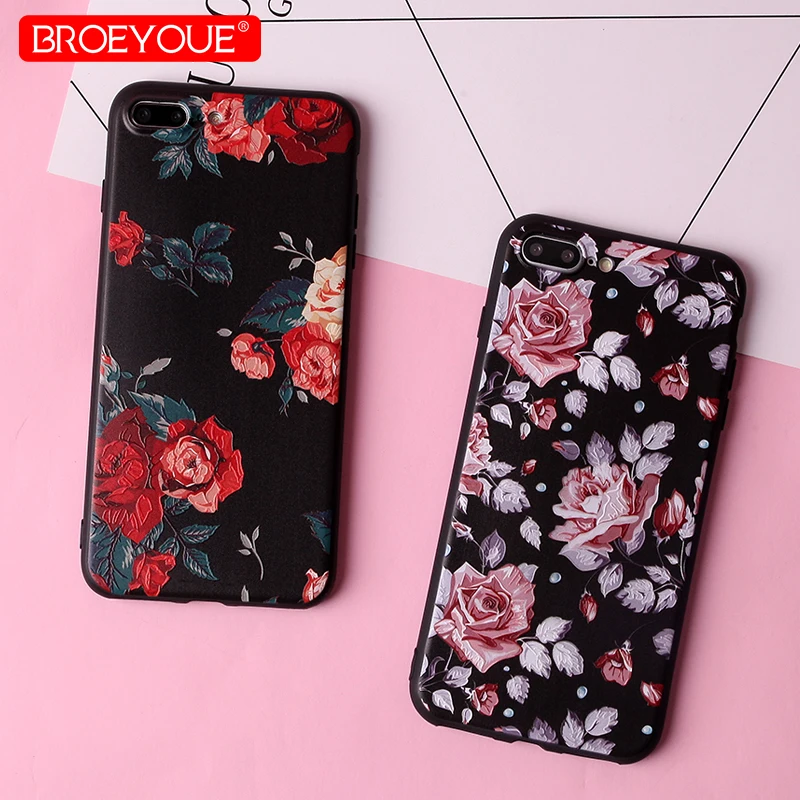 BROEYOUE 3D рельефный чехол для iPhone X 5 5S SE Мягкий Силиконовый ТПУ ультра тонкий