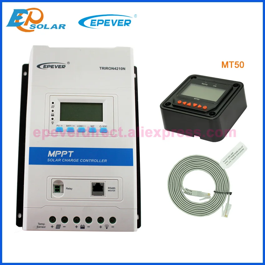 EPever TRIRON 4210N 4215N 40A 12 В 24 в Солнечный контроллер заряда lcd модульный солнечный регулятор зарядное устройство 40amp с MT50 eBox-wifi BLE