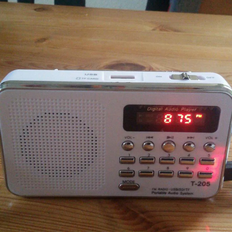 Миниатюрный цифровой аудио FM радиоприемник с поддержкой TF карты MP3 музыкальный