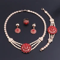 oeoeos fashion nigerian wedding african beads jewelry sets crystal dubai gold color necklace sets for women costume design