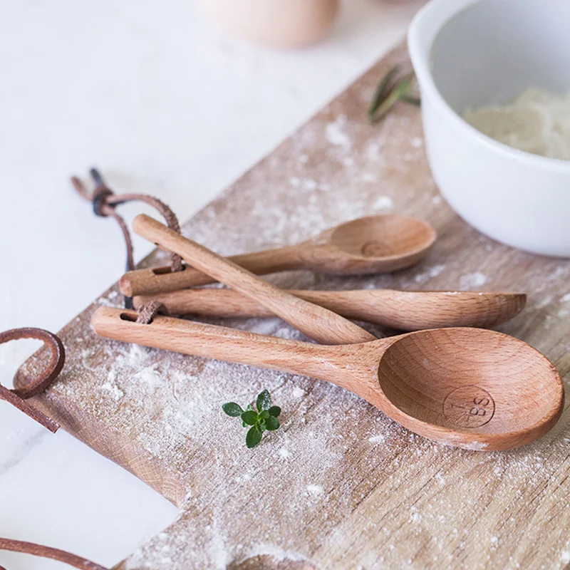 4 шт./лот набор мерных ложек Zakka style кухонная мерная ложка для чая деревянных